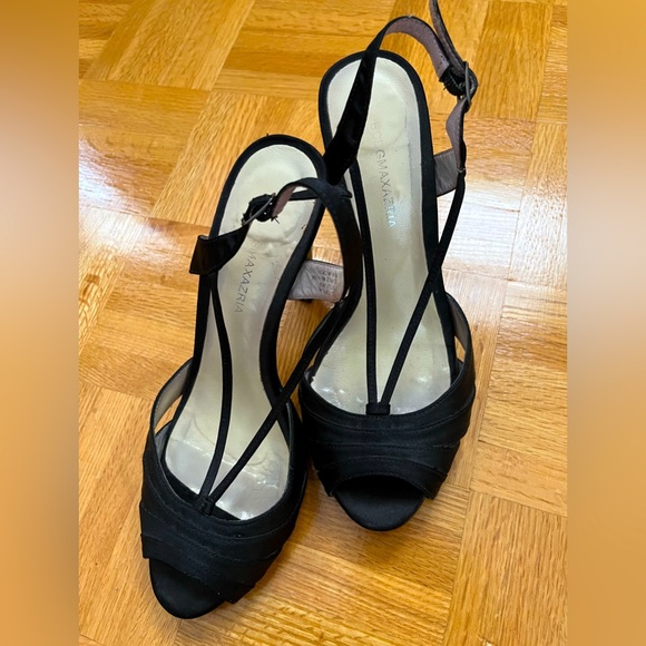 BCBG black satin heels, size 6/36 - Picture 2 of 6